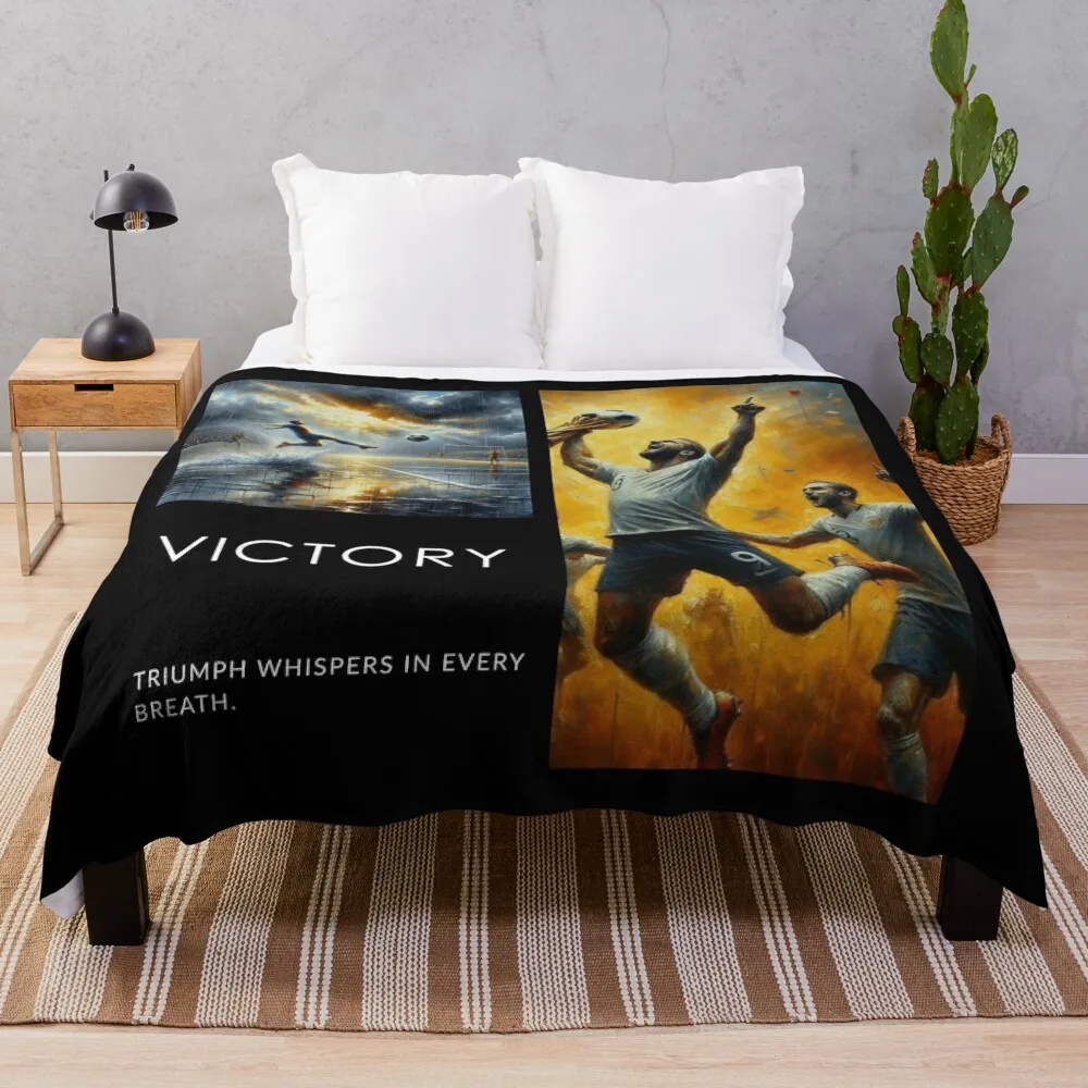 Victory Amidst the Storm: Soccer’s Defining Moments Throw Blanket Decorative Sofas funny gift Plaid Blankets