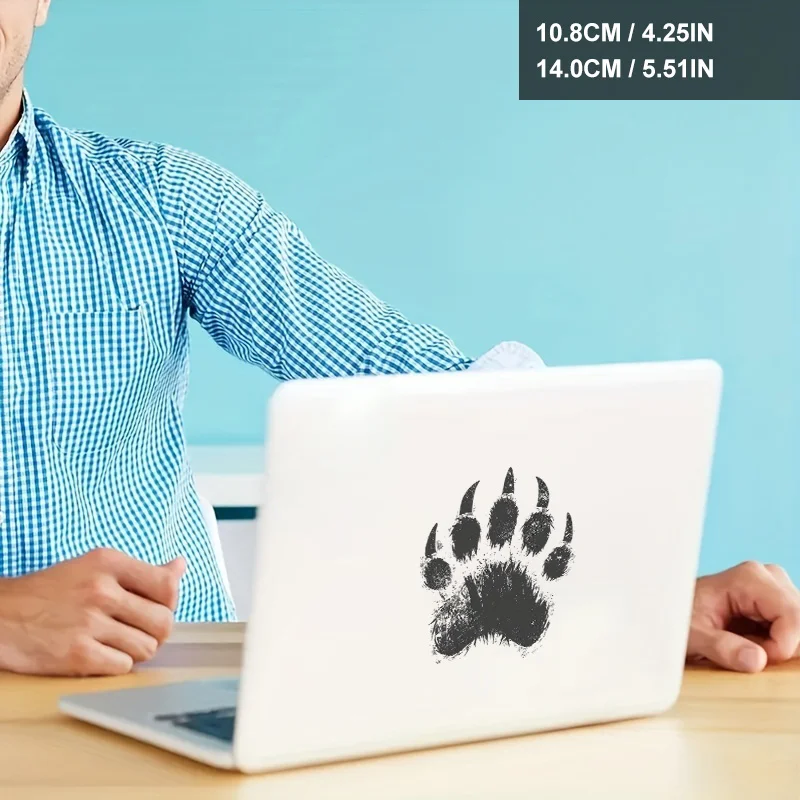 قطعة واحدة من ملصق طباعة مخالب الحيوانات البرية الأنيق - ملصق زخرفي قابل للإزالة، مثالي لأجهزة الكمبيوتر المحمولة وحافظات الهواتف وألواح التزلج والمياه