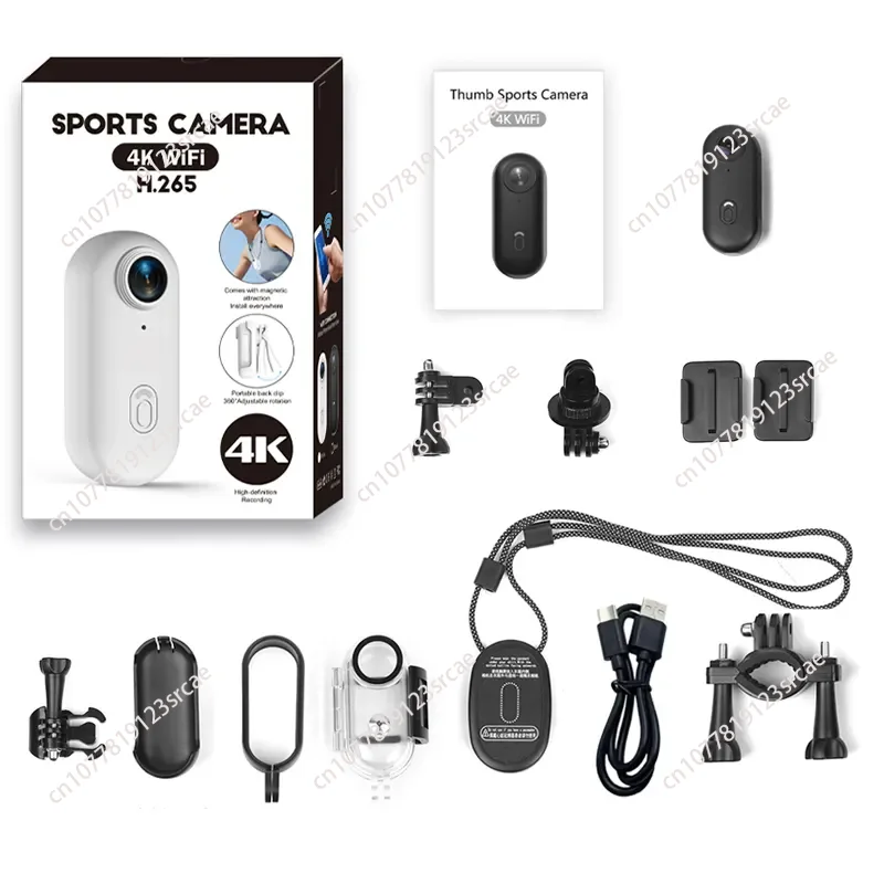 2025 New Exquisite WIFI 1080P/4k Magnetically Mounted H.265 Action Camera with Removable Cover 30m Waterproof Thumb  Camera