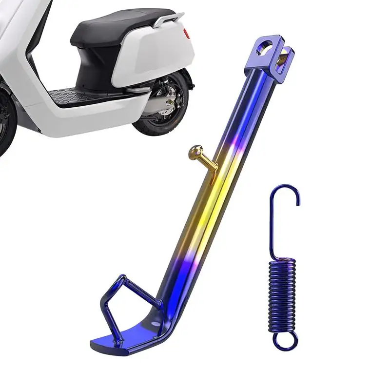 

Iron burnt titanium Motorcycle Foot Bracket Kick Side Stand Support Durable Corrosion Resistant Parking Scooter Kickstand