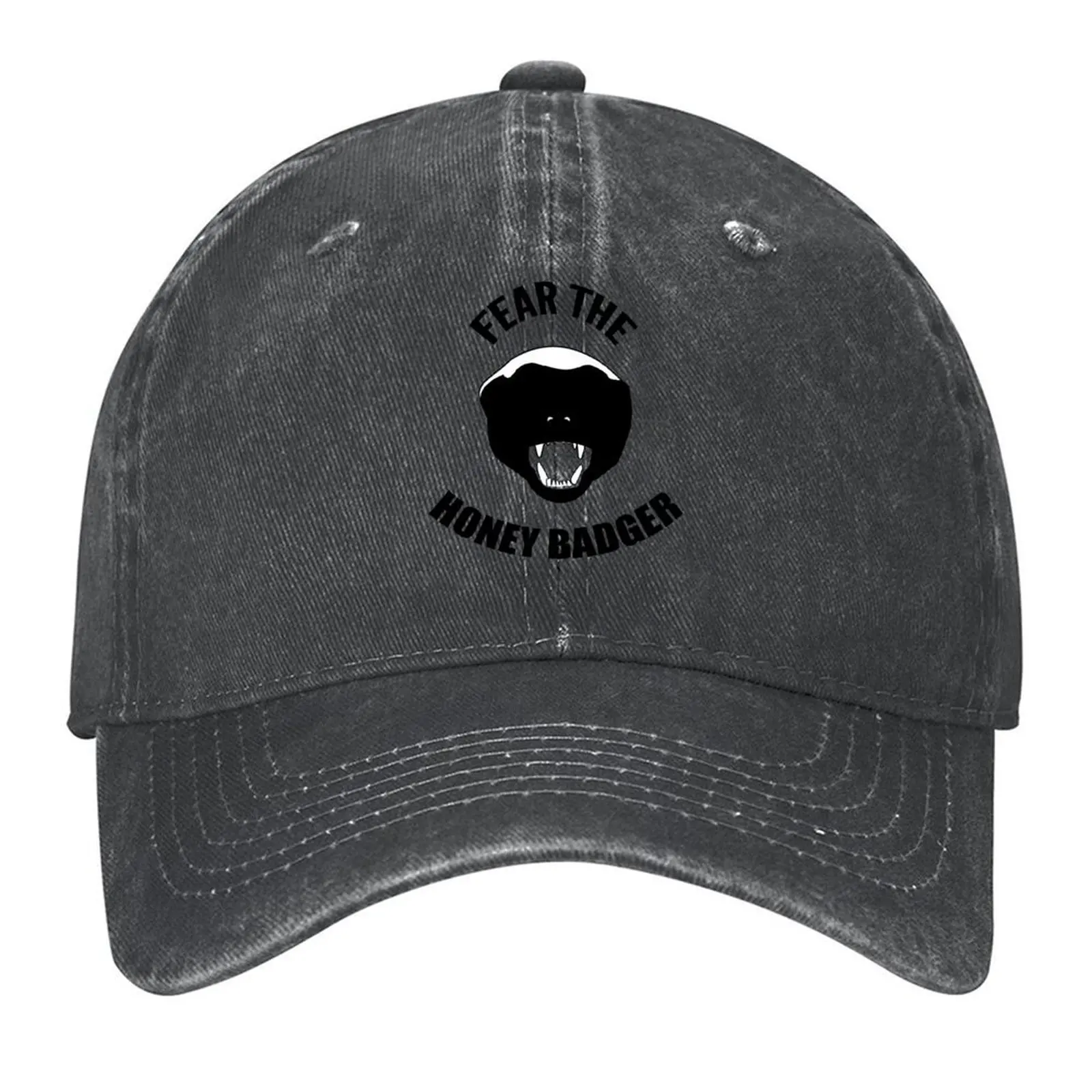 

Fear The Honey Badger Baseball Cap Fishing cap Brand Man cap Sports Uv Protection Solar Hat Women's Men's