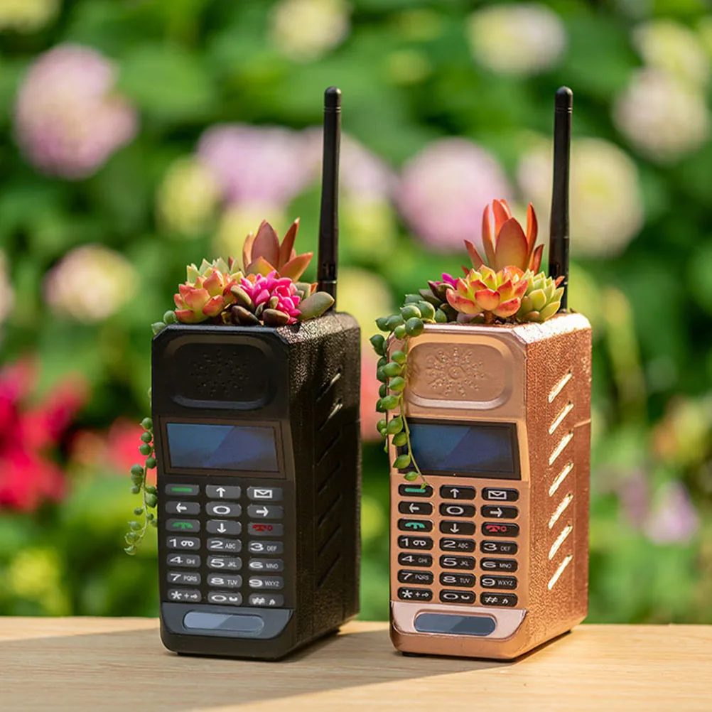 

Cute Vintage Flowerpot Office Desk Decor Cell Phone Shape Succulent Nursery Pots