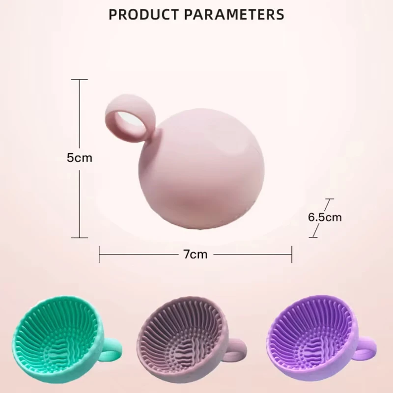 Makeup Brush Cleaner Soft Silicone Makeup Brush Bowl Folding Powder Puff Eyeshadow Brush Cleaning Pad Beauty Tools view 3