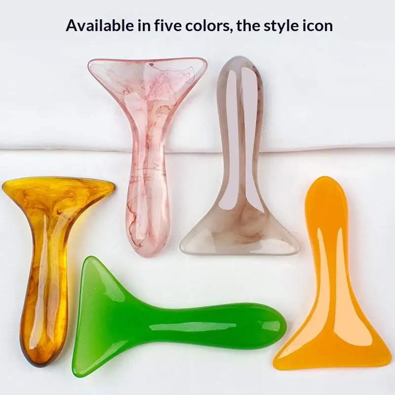 

1 Pcs Triangle Shaped Beauty Guasha Massage Board Resin Acupuncture Shiatsu Tool Facial And Full Body Universal Tired Relax