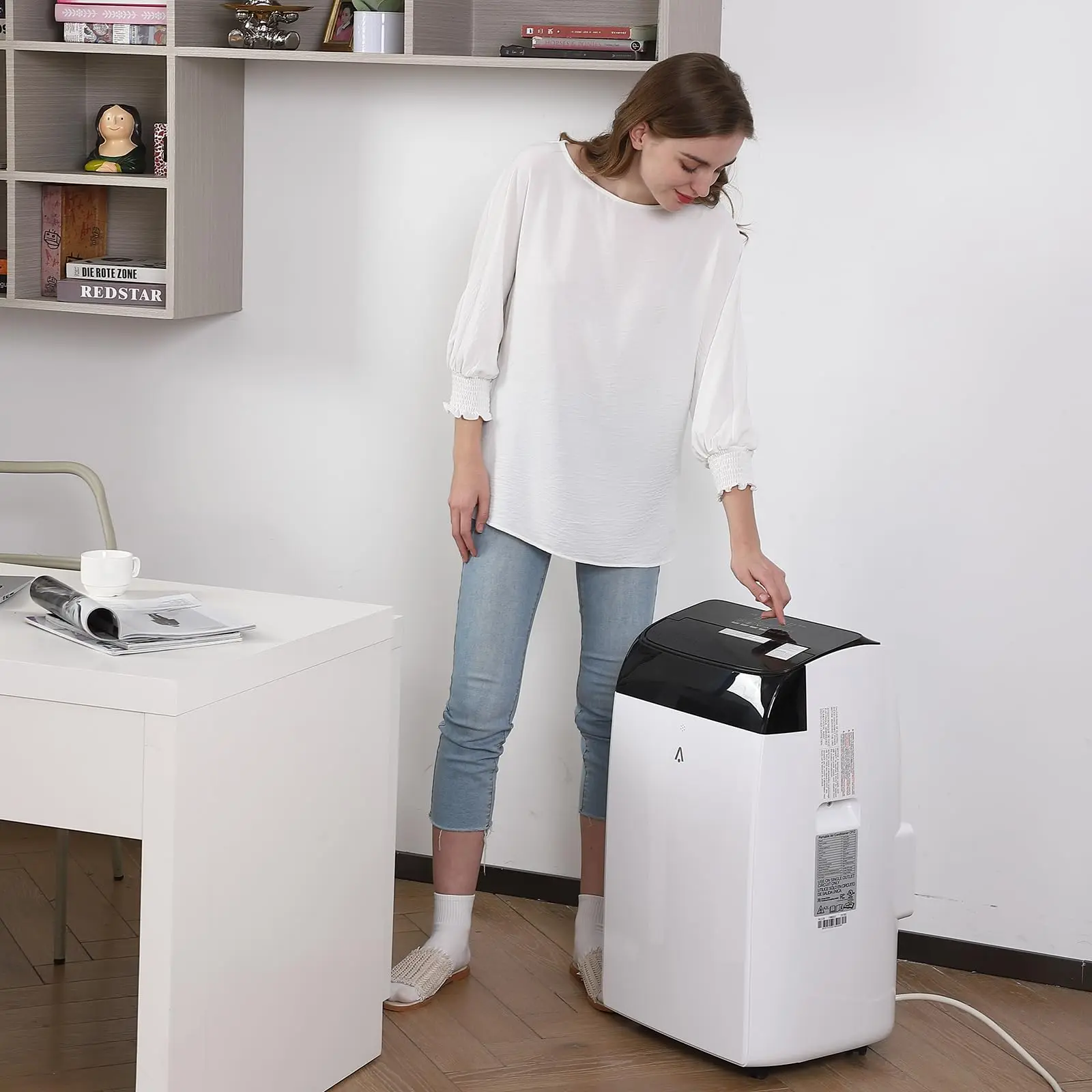 12000 BTU Portable Air Conditioner 3 In 1 AC Unit With Cooling Dehumidifier Fan Cools 550 Sq Ft LED Display Remote Control 24H Timer Window Kit Black Top Cover