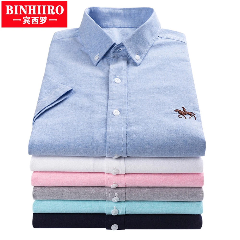 

Men's 100% Cotton High-Quality Short Sleeve Shirt Brand Summer Men's Embroidery Plus Size Casual Daily Social Men's Shirt