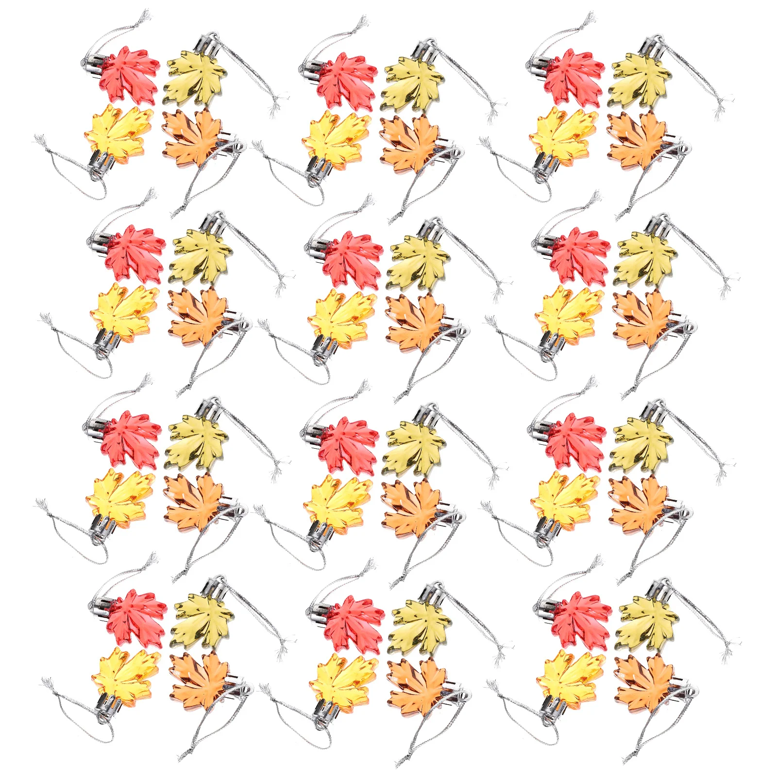 

24Pcs Maple Leaf Hanging Decor Festive Thanksgiving Ornaments for Home Window Restaurant DIY Decoration Supplies