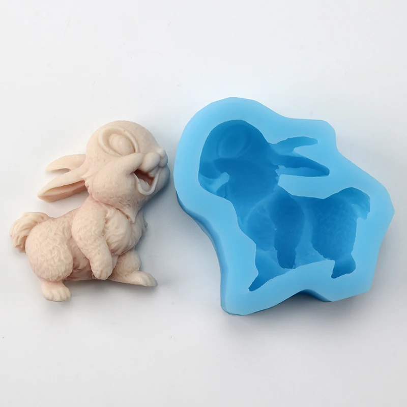 Boowan Nicole Silicone Soap Mold Rabbit Shape Resin Mould Handmade Bunny Candle Soap Making Supplies