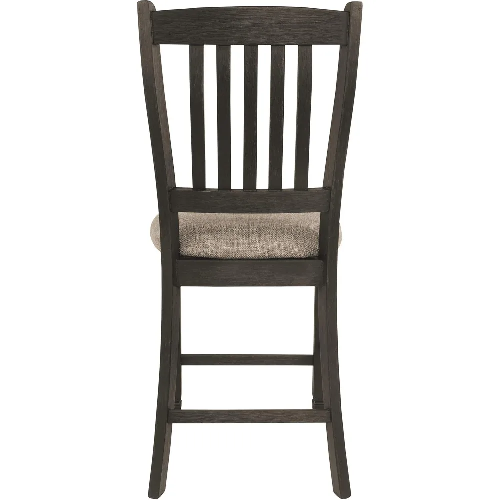 เก้าอี้บาร์สตูลหุ้มเบาะสูง 24.38 นิ้ว รุ่น Tyler Creek Farmhouse ชุด 2 ตัว สีดำสนิท
