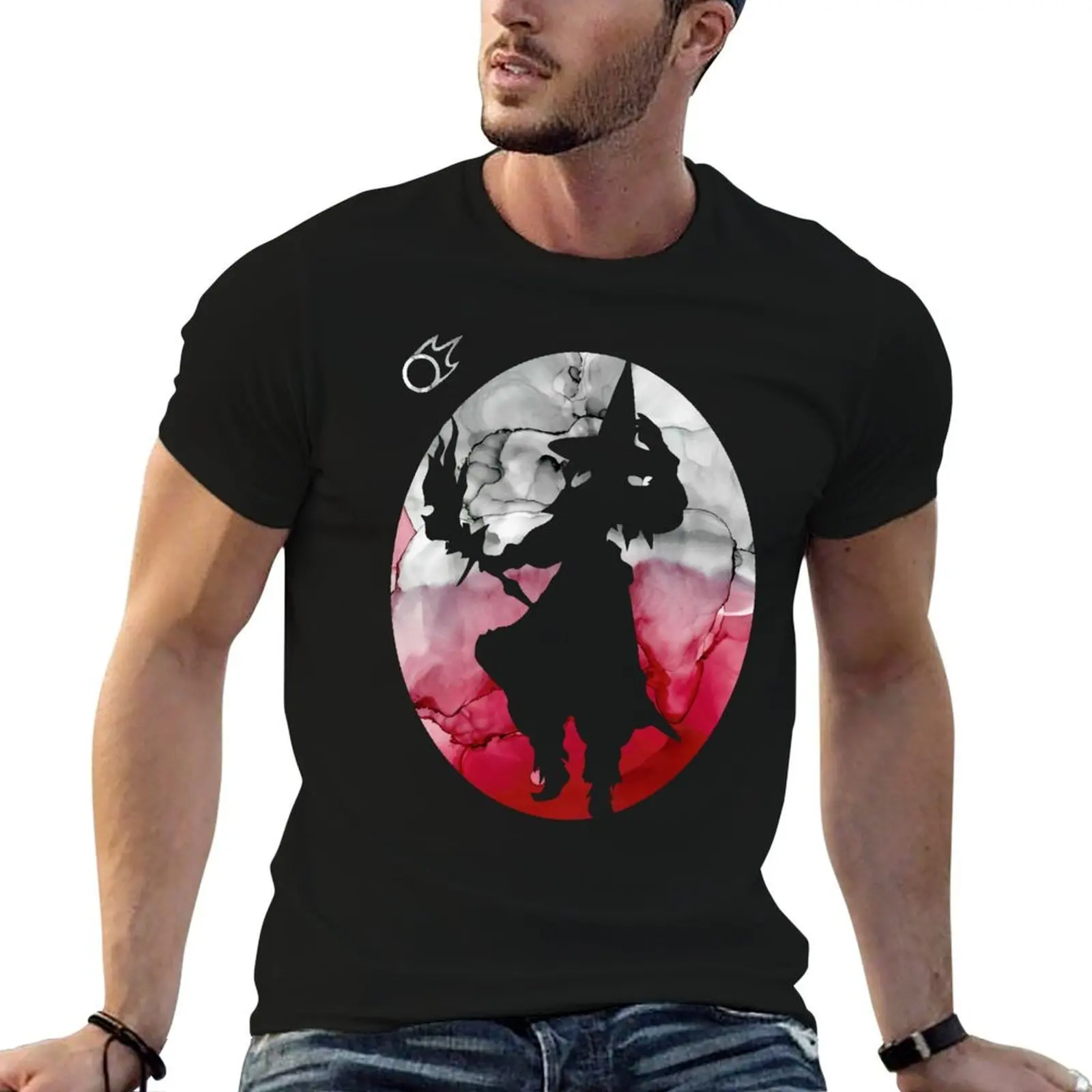 

FFXIV Black Mage Silhouette T-Shirt funny t shirts dark humor man t shirts cotton cotton t shirts man 100% T-shirt