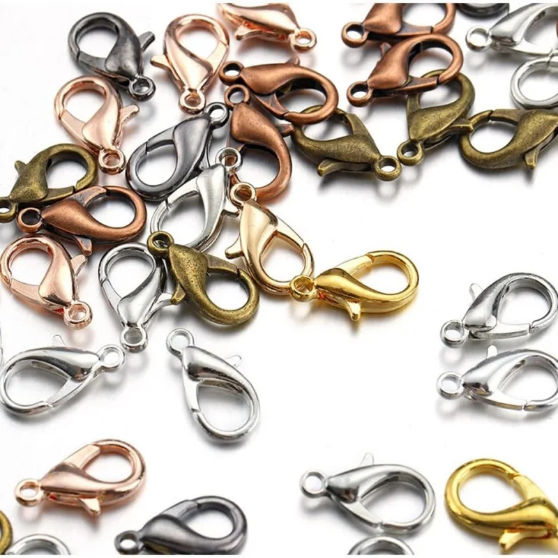 50 Stück/Lot Metallbeschichtete Karabinerhaken Bunte Legierungsverbinder für DIY Armband Halskette Ornamentherstellung Kettenzubehör – Detail 6