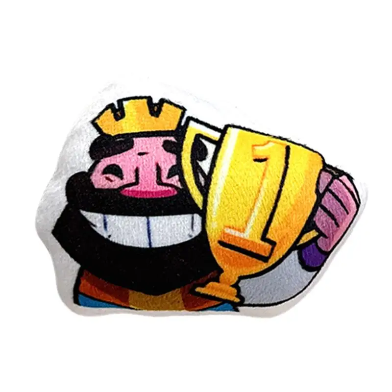 จี้คอตตอน 10 ซม. Clash Royale เสียง COS King Wipe Trophy Style ตุ๊กตาเสียงพวงกุญแจ ของขวัญสำหรับเด็กและผู้ใหญ่