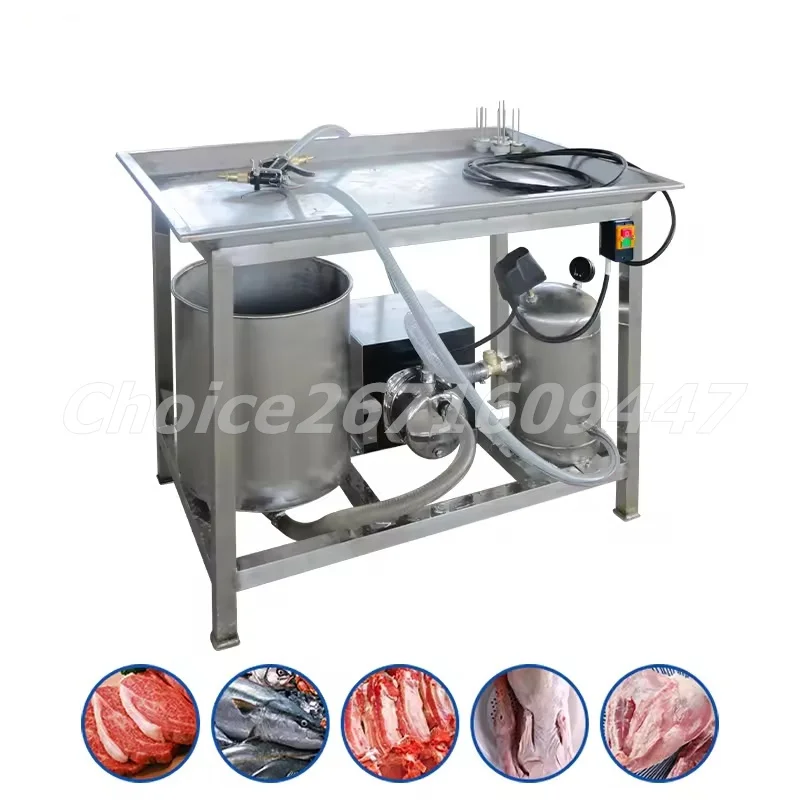 Commercial Manual Saline Injector 2 Gun Fish Salting Brine Water Injecting Machine Chicken Beef Meat Saline Injection Equipment