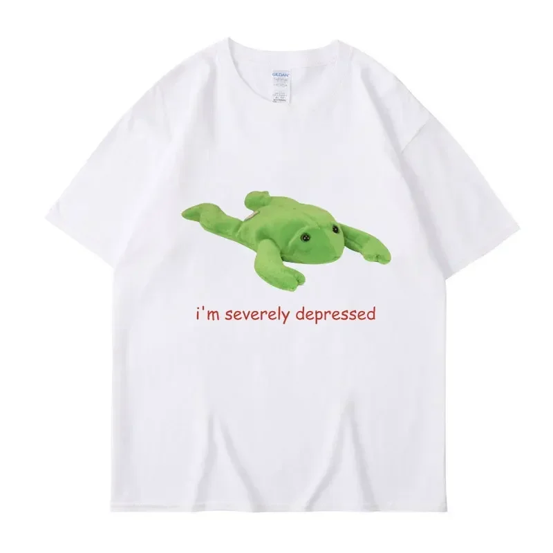 I'm Severely Depressed Funny Meme T-shirt Oddly Specific Short Sleeve Men Women Oversized T Shirts Fashion Creativity Streetwear