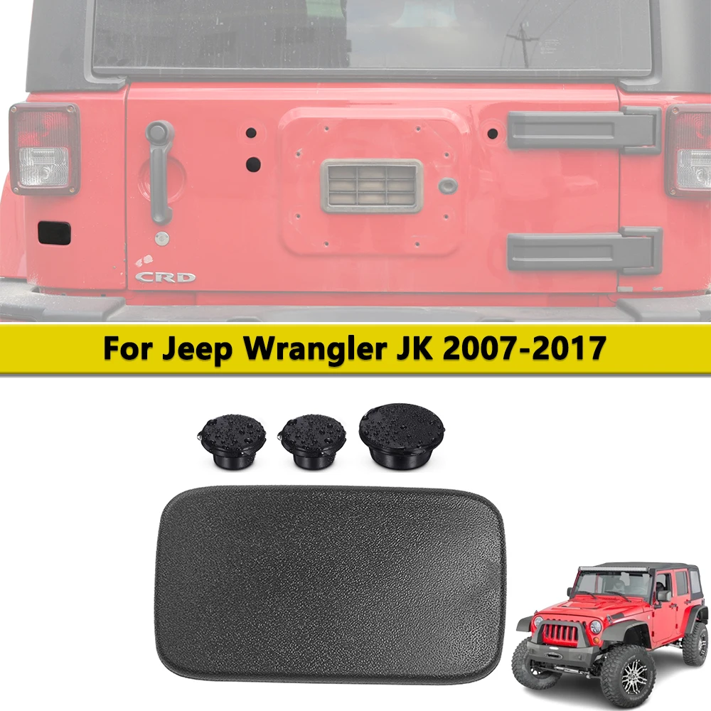 Tailgate Panel Decorative Cover Trim Rubber Plugs Rear Door Inserts For Jeep Wrangler JK 2007-2017 Original Parts Accessories