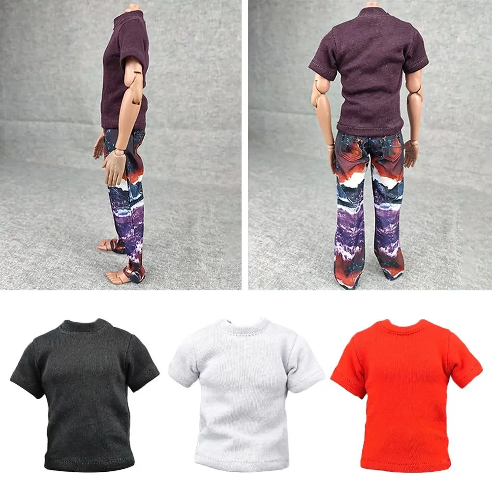 For 1/6Action Dolls 1/6 Miniature Clothing Soldier Figure Accessory Trendy Clothing Shirts Soldier Casual T-shirt