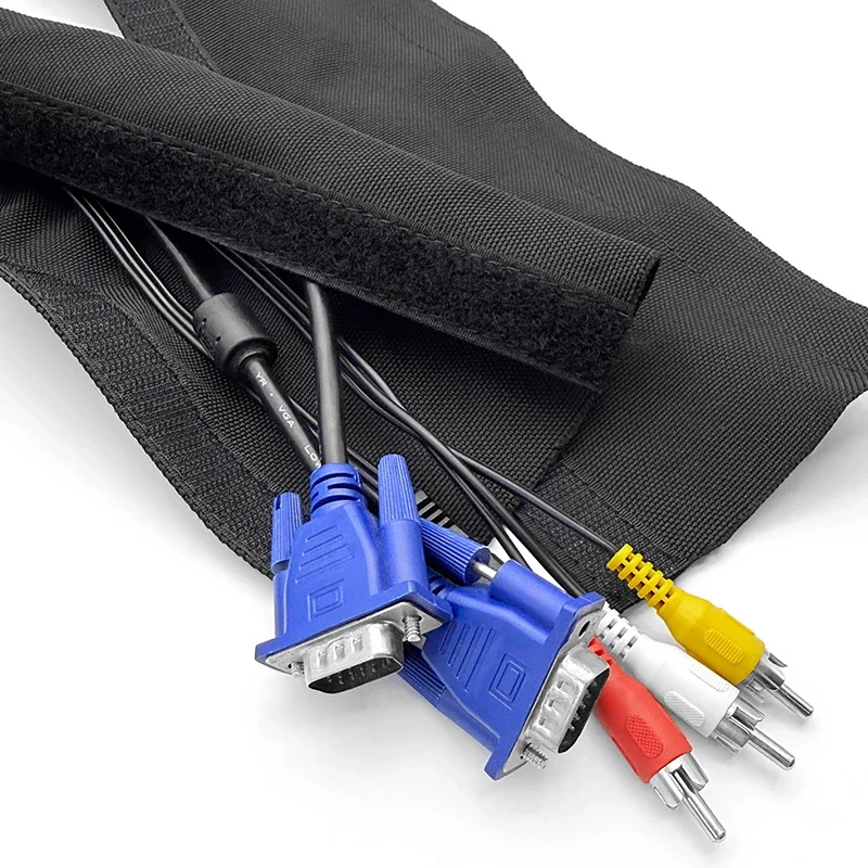 Weather Resistant Self Adhesive PET Nylon Braided Sleeve 10-140mm 1-10M Cable Wrap for Construction Excavator Machinery Wires