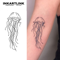 Jellyfish Temporary Tattoo,Lasts To 15 Days New Technology Magic Waterproof Semi Permanent Sticker.