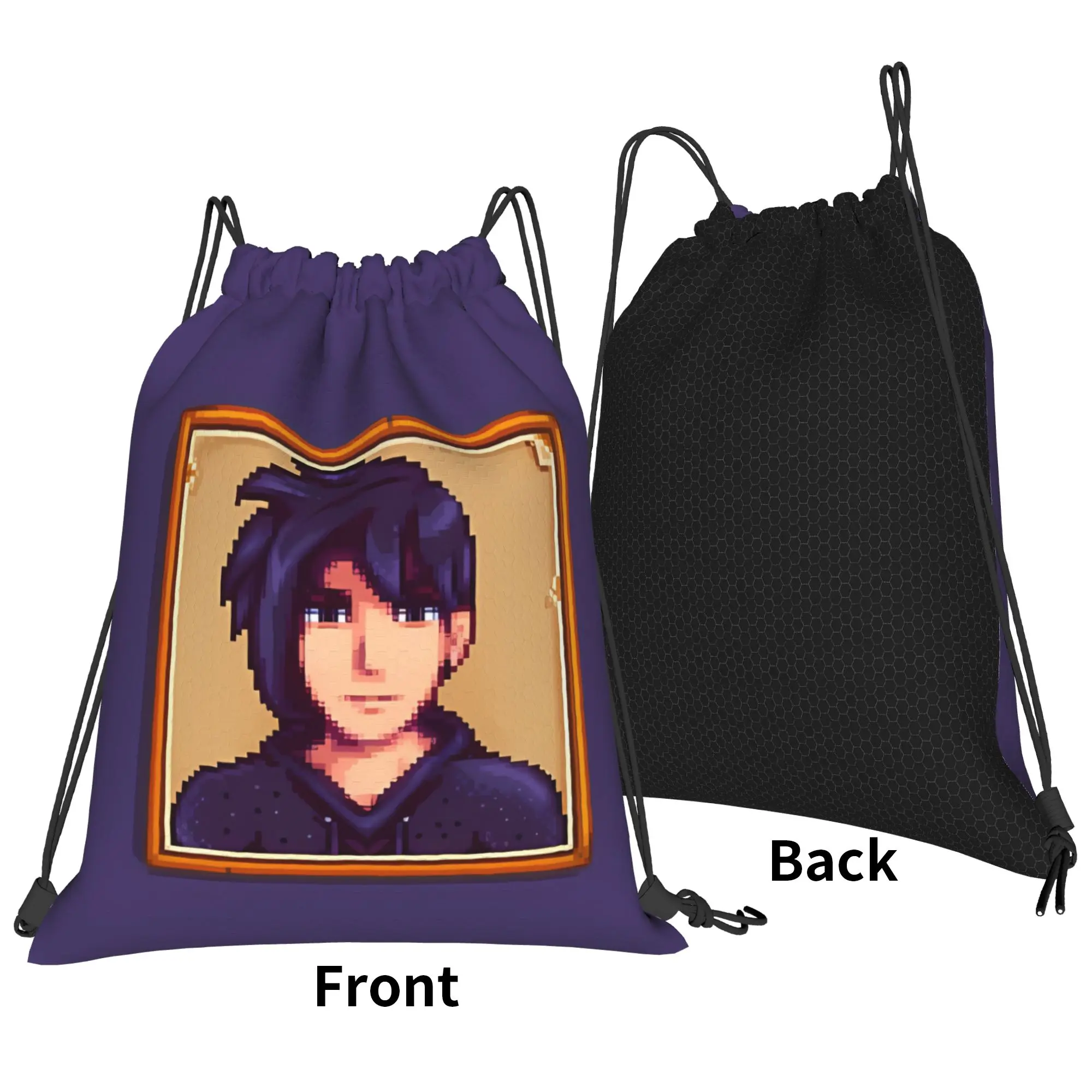 Vintage Sebastian Portrait stardew valley Portable Sports Riding Gym Drawstring Storage Backpacks