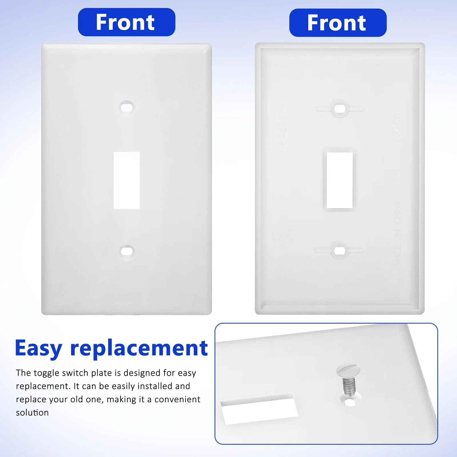 4Pcs Toggle Switch Plate Wall Plate Polycarbonate Impact-Resistant Easy Replacement Electrical Light Switch Cover