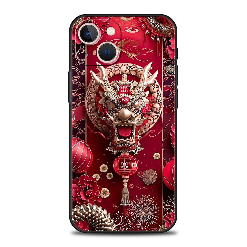 Cartoon Dragon Phone Case Cover for iPhone 16 15 14 13 12 Pro Max XR XS X 11 7 8 Plus Shockproof Silicone Soft Shell Capas Bags