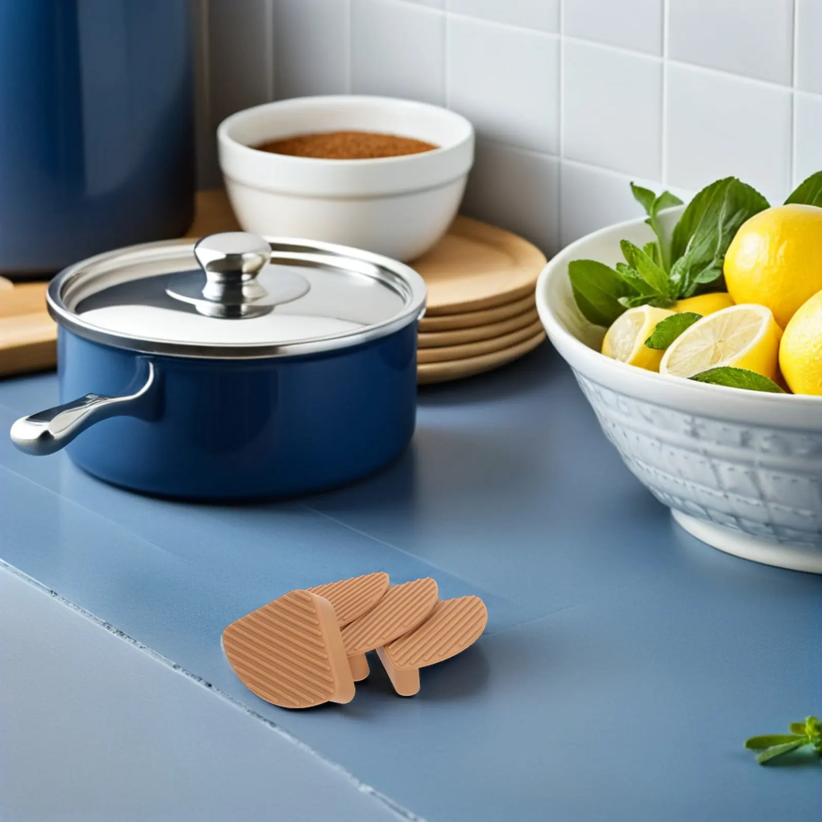 4Pcs Cutting Board Non-Slip Feet Silicone Pads Stable Shock-Absorbent Removable Kitchen Stabilizer for Wood Plastic Glass Boards