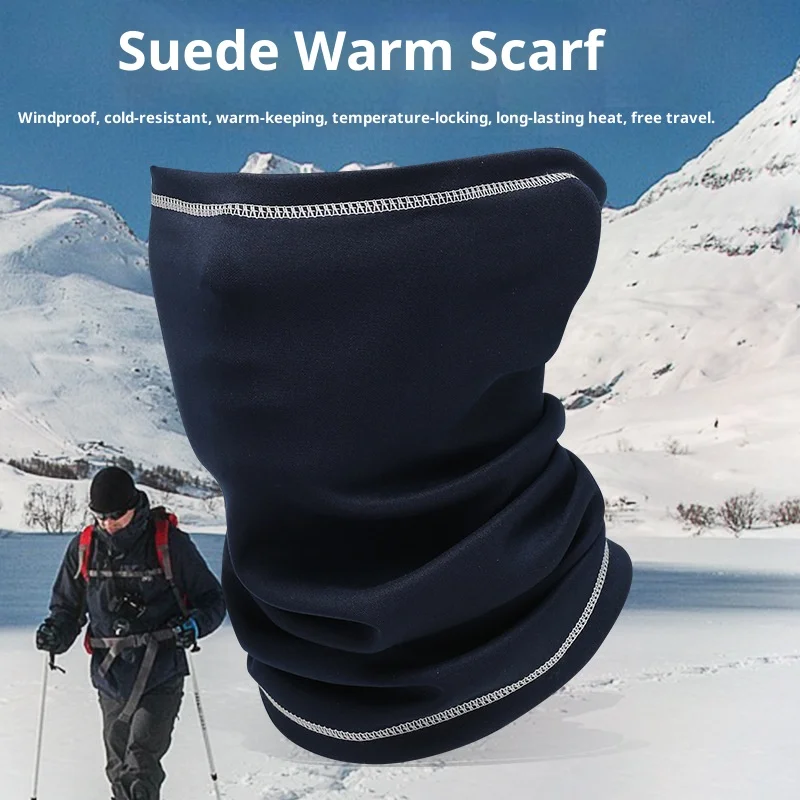 

Warm Fleece Neck Protector Suede Fabric Unisex Outdoor Cycling Windproof Waterproof Motorcycle Face Cover With Fleece Lining