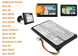 3.7V 1100mAh Navigator Battery for Garmin Drive 50 LM, 51LMT, 52LM, 52LMT, 5 LMT, Nuvi 30, 50, 50LM, Nuvi 55, 55LM,55LMT +Tool