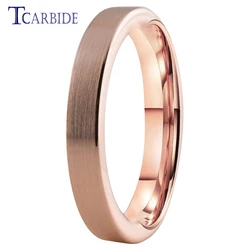 4MM6MM8MM Rose Wedding Band Men Women Classic Tungsten Carbide Ring Pipe Cut Brushed Finish Dailylife Gift Jewelry Comfort Fit