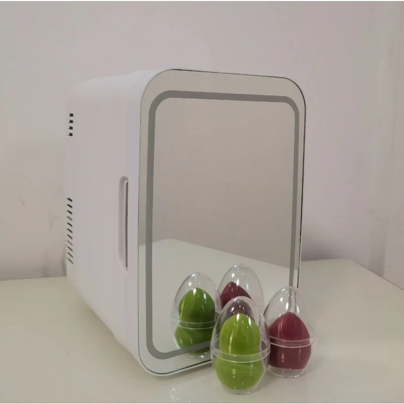 4L 6L 8L Skincare Beauty Mini Fridge Small Refrigerators Hotel Portable Led Light Cosmetic Makeup   With Mirror