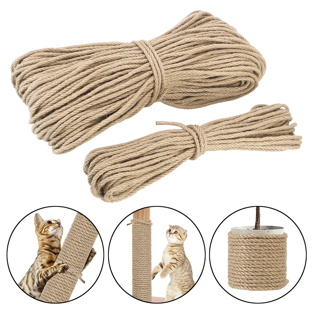 Replacement Rope Natural Sisal Rope Twine For Cat Sharpen Claw Cat Climbing Frame Desk Legs Binding Rope DIY Scratching Post Toy