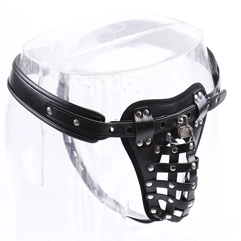 Men Chastity Belt Harness Lock Cock Panties Leather Gay Bdsm Fetish Thongs Sexy Lingerie Exotic Briefs Male Underwear Cosplay