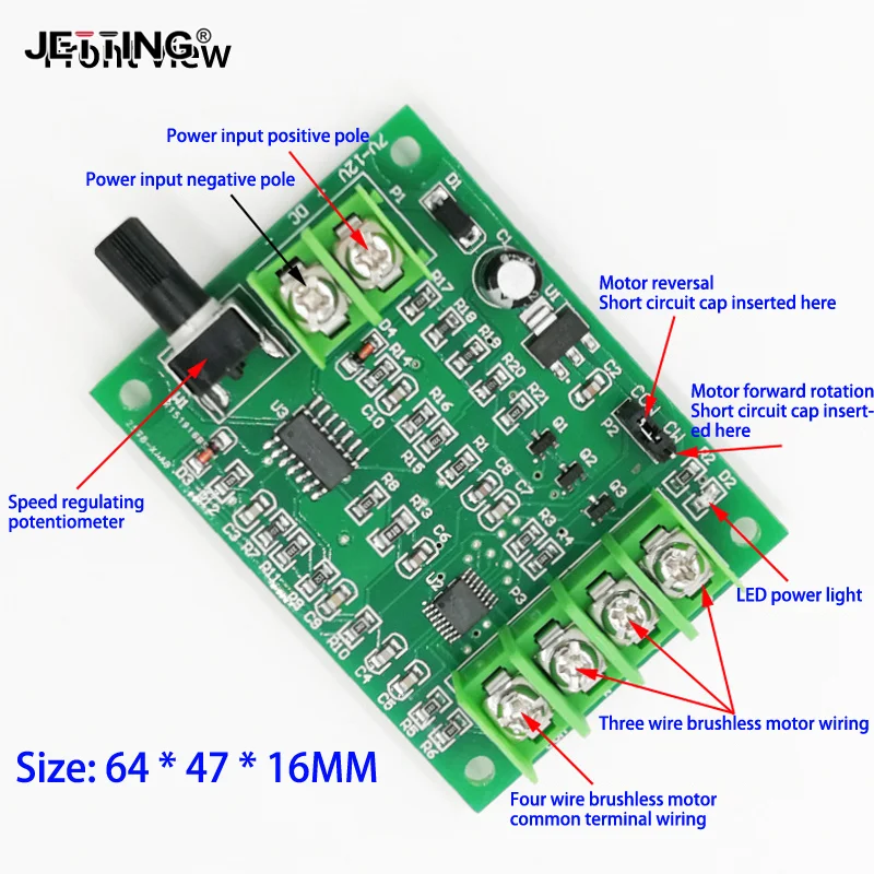 1PC Hard Drive Motor 3/4 Wire 7V-12V Brushless DC Motor Driver Controller Board With Reverse Voltage Over Current Protection