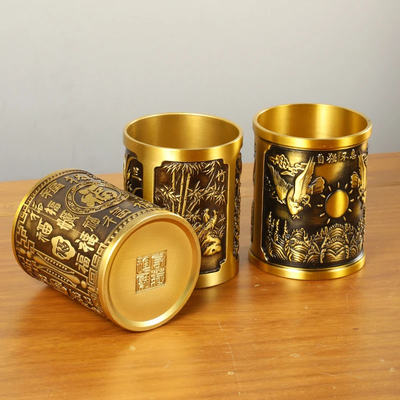 Brass for office desk, decorative storage ornament, 
