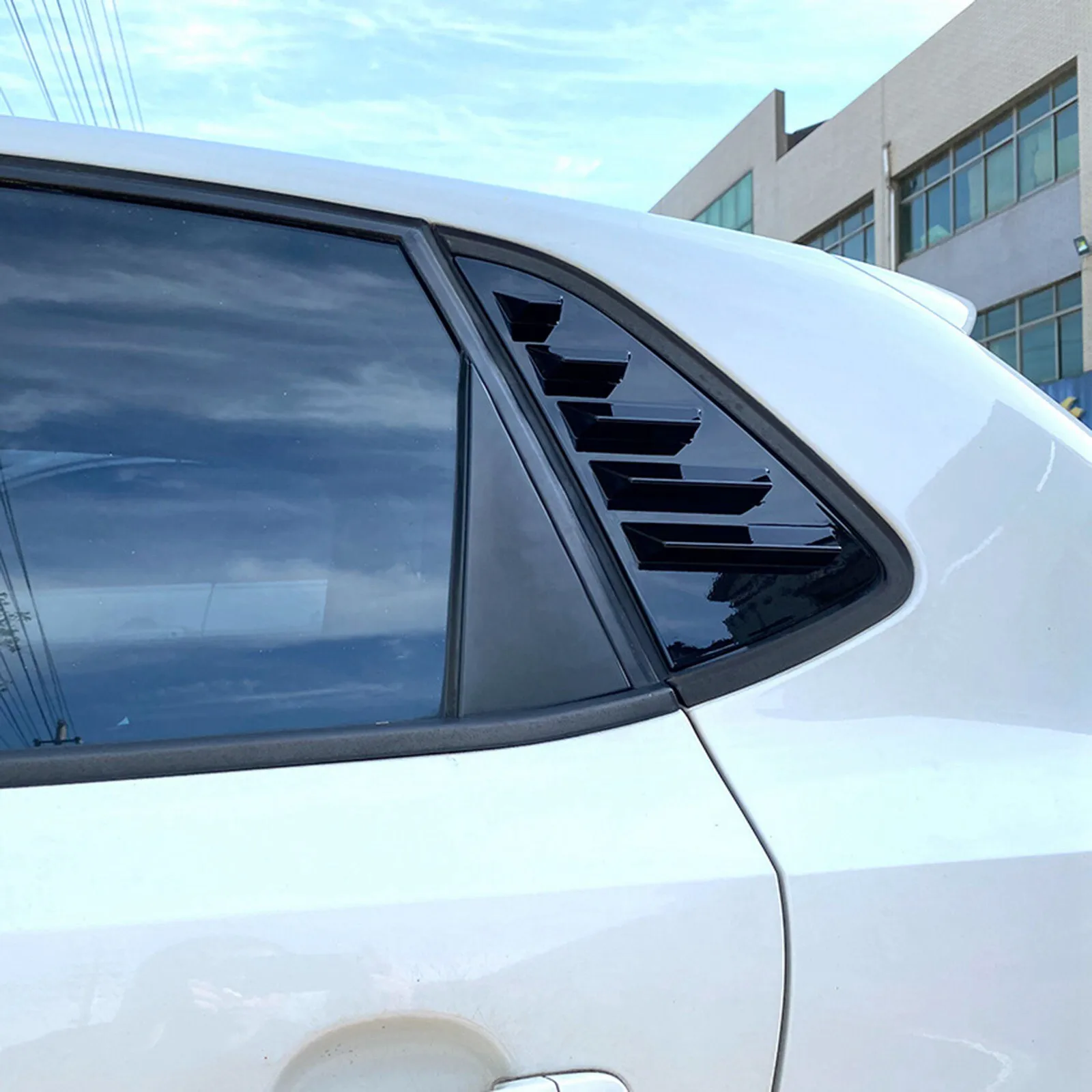 Car Rear Window Shutter Cover Louver Side Door Panel Vent Trim Cap For Volkswagen VW Polo MK5 6R 6C 2011-2018 Auto Accessories