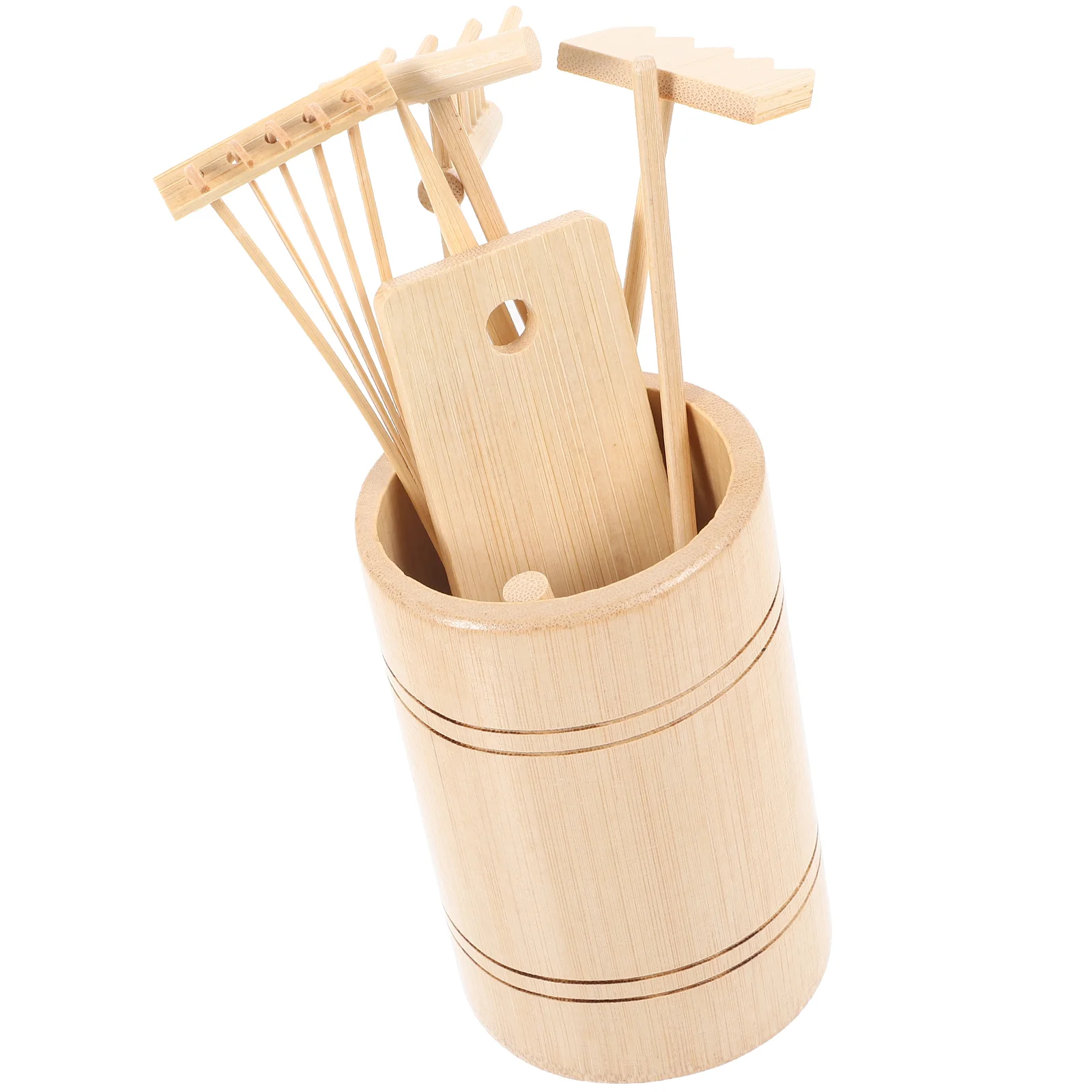 

Other Bamboo Products Zen Tool Set Reimagine Wooden Garden Sand Rake Push Tools