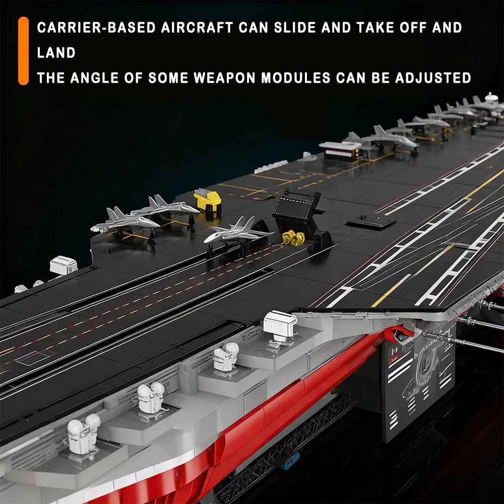 Modelo militar de alta dificultad a gran escala del portaaviones Fujian 003, juguete para regalo para niños, bloques de construcción, 7018 Uds.
