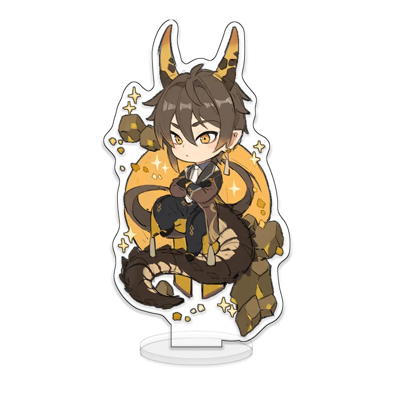 Mini Genshin Impact Acrylic Stand, Model Plate, Zhongli, Xiao Kazuha, Tartaglia, Diluc, Hutao, Ganyu, Cute Figures, Standing Hol