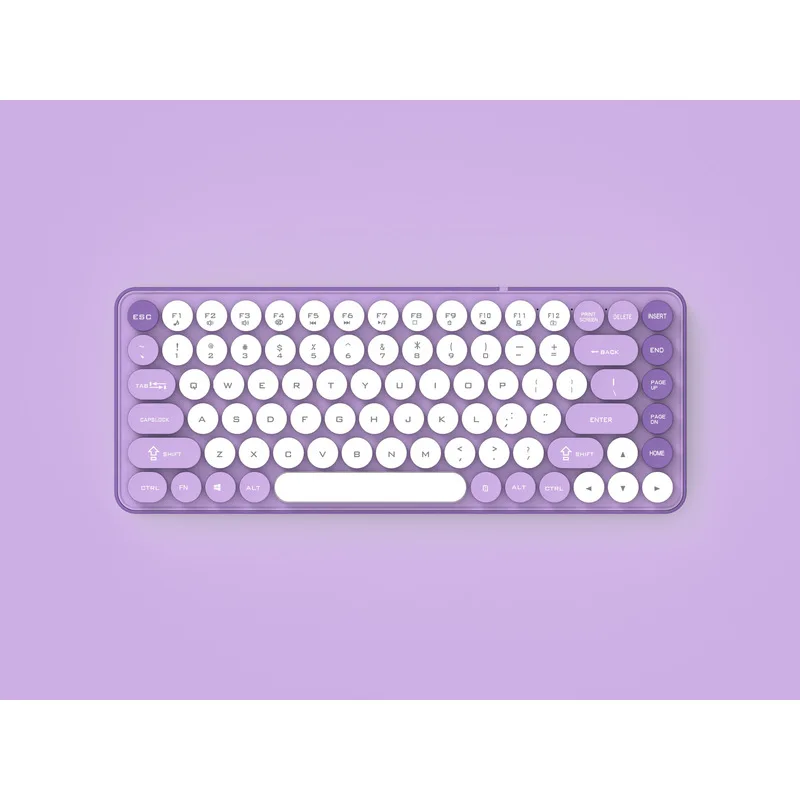 Dual Mode Wireless Bluetooth Keyboard Mouse Combo Retro Round Keycaps Silent Rechargeable Keyboard Set For Tablet Phone Laptop A