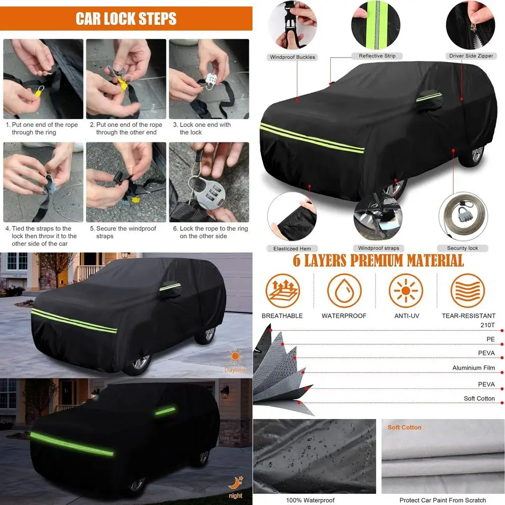 

All-Weather 210T 6-Layer Waterproof Car Cover for BMW X5/X5 M, X6/X6 M (2007-2025) with Zippered Access