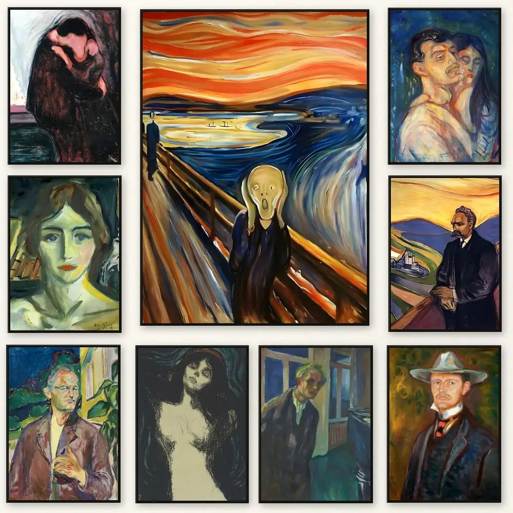 Classic artist Edvard Munch Poster Peel And Stick Indoor Bedroom Wall Decor Aesthetic Gift