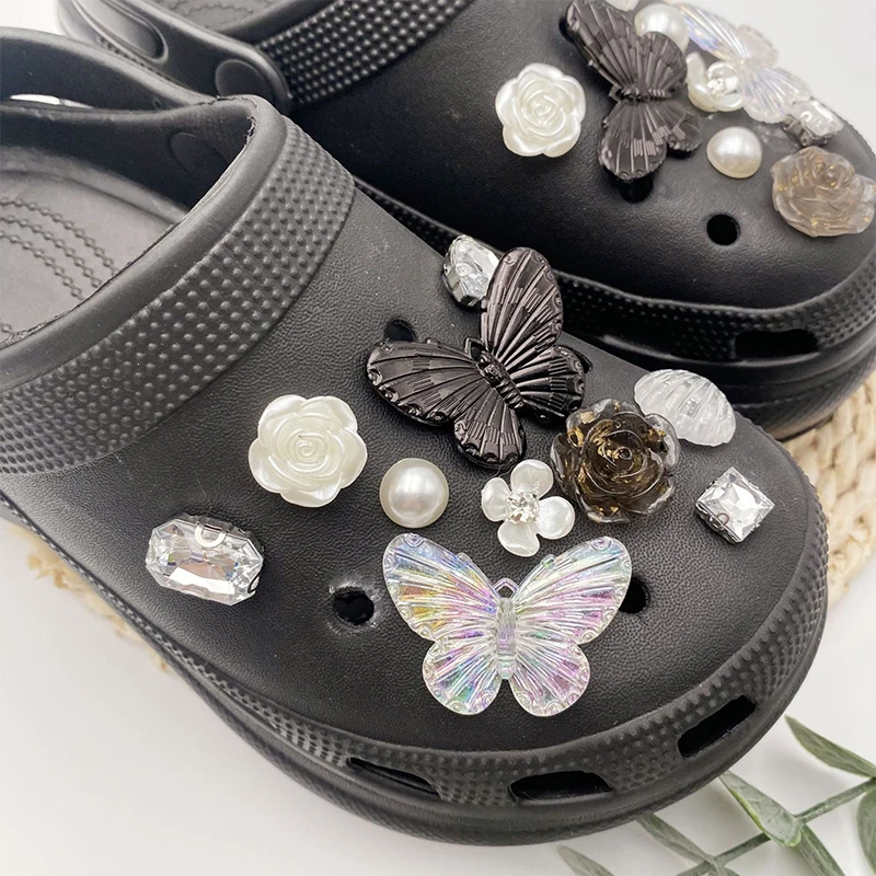 Vintage Designer Charms DIY Clogs Shoe Buckle Fashion Flower Butterfly Decorations Accessories