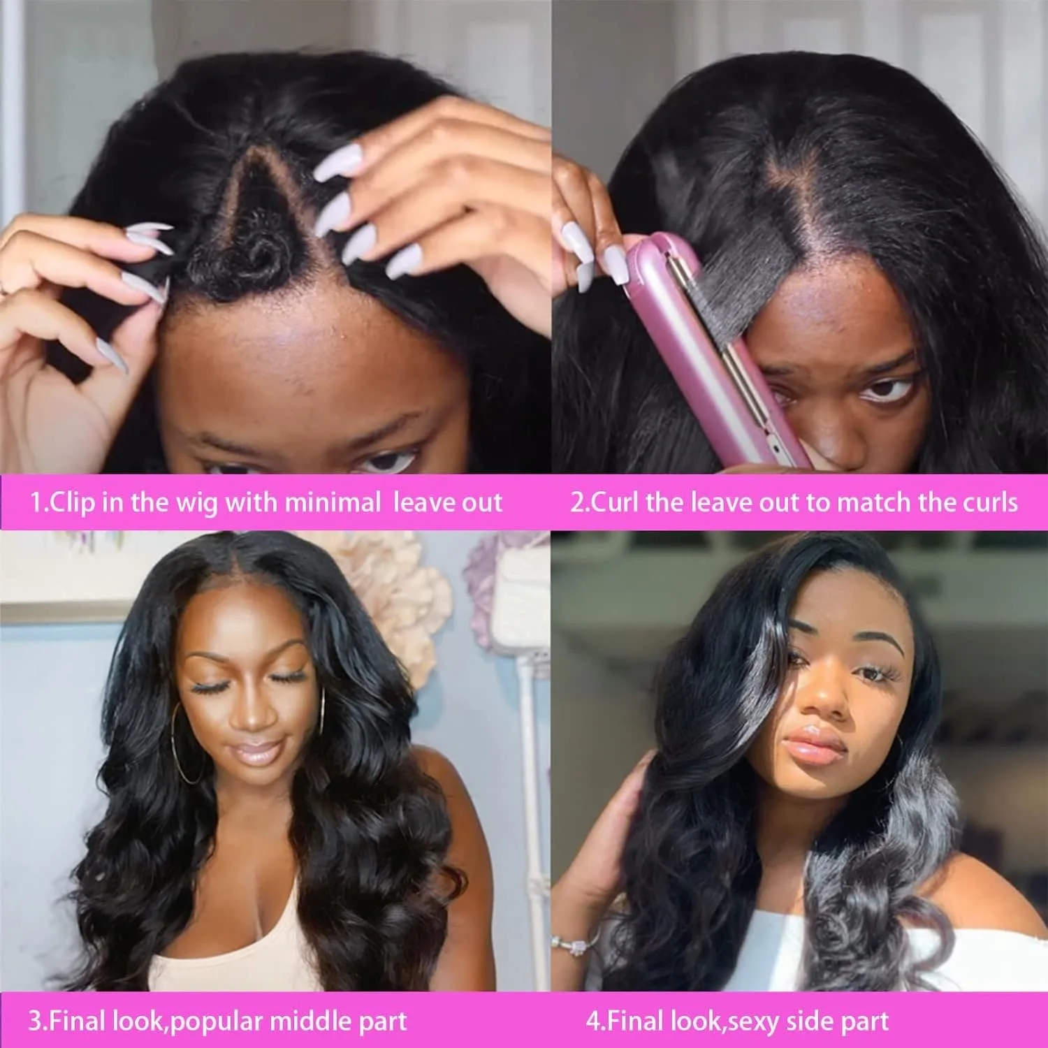 

Long Wavy Synthetic Hair Wig for Women V Part Half Wig Cosplay Natural Wave Heat Safe Daily Party Wigs
