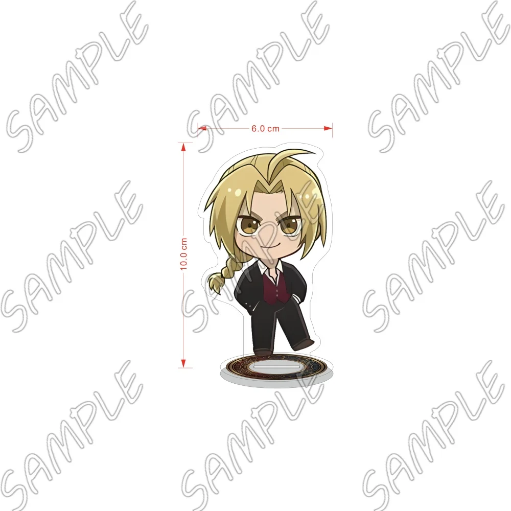 Anime Fullmetal Alchemist Acrylic Stand Keychain 10CM Chibi Edward Elric Alphonse Elric Winry Rockbell Desktop Ornament Fan Gift