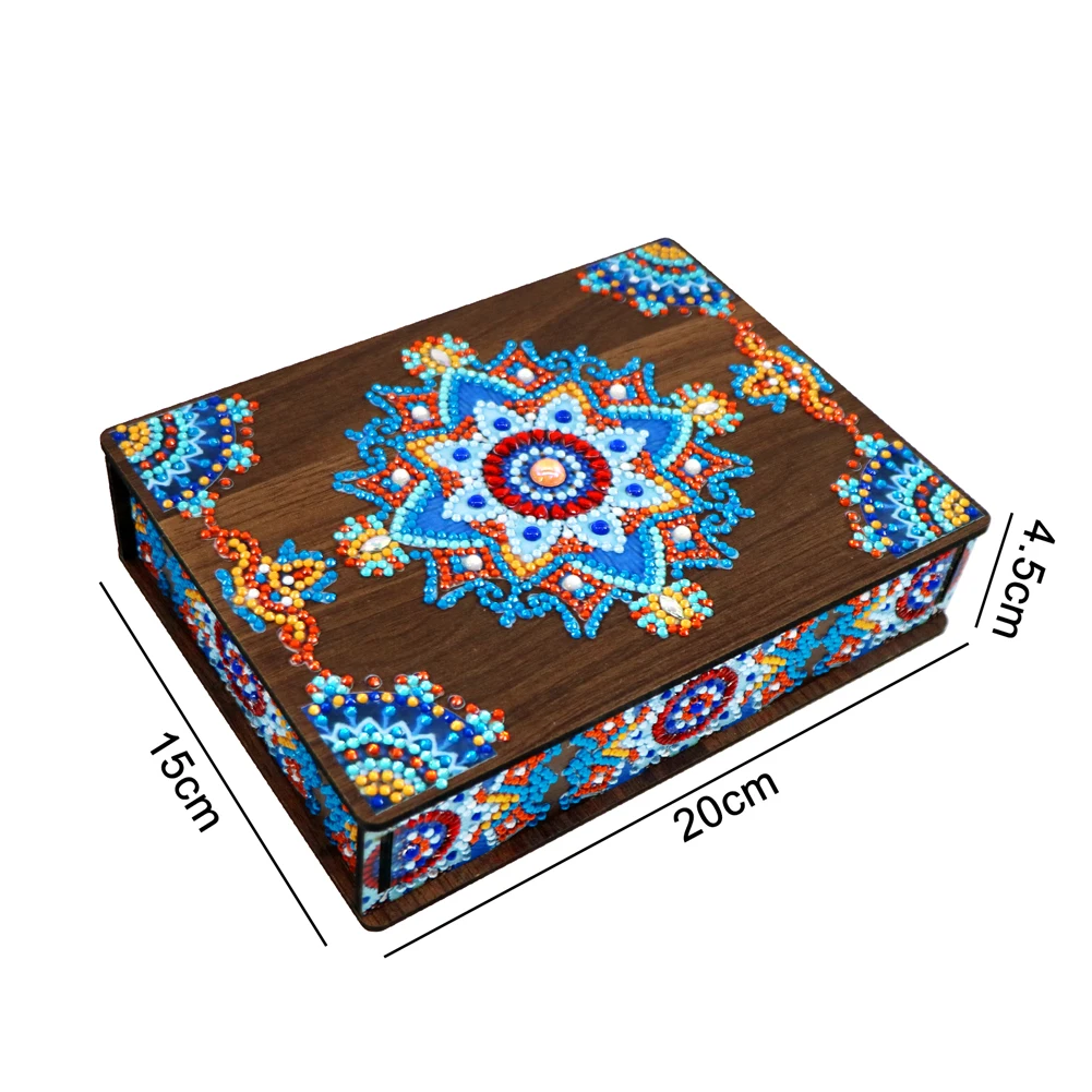 Classic Mandala Style Storage Box Diamond Painting DIY Jewelry Box Desktop Craft Storage Organizer Case Fragmented Ornament