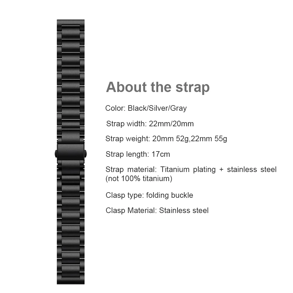 Titanium Metal Band For Garmin Forerunner 265 255 Music 245/Vivoactive 4/Venu 2 Sp Watchband 20mm 22mm Strap Bracelet Accessorie