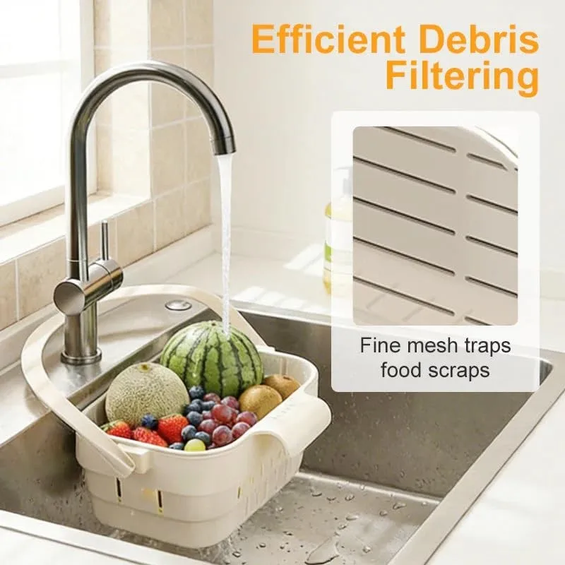 1Pc Kitchen Sink Filter Basket, Sink Washing Basin Anti Leak Filter Basin, One Click Press Type Grid Drain Storage Rack