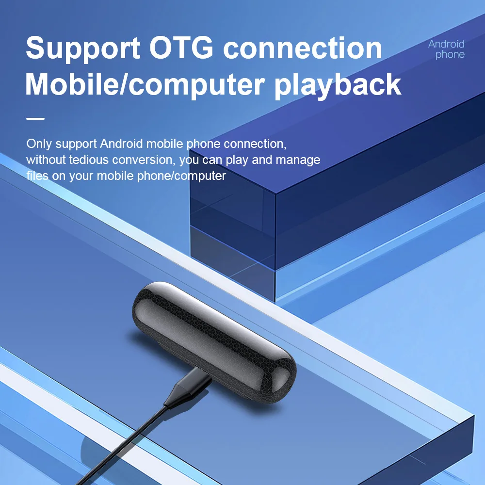 

Ultra Long Life Voice Recorder 400 Hour Continuous Use HD Noise Reduction Magnetic Back Voice Control Recording OTG Connectivity