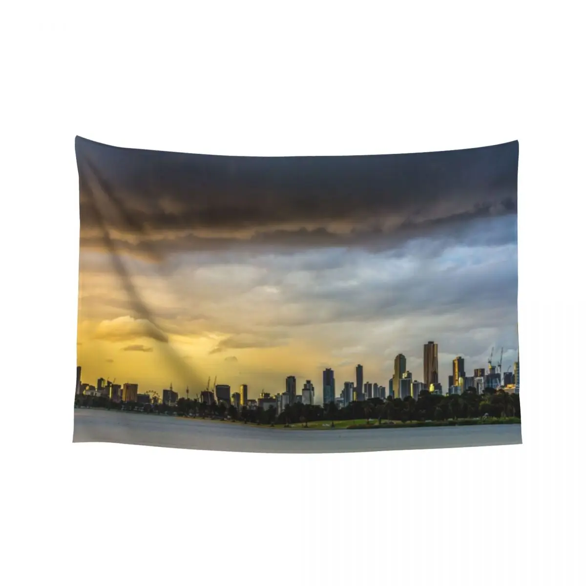 Альберт Парк Озеро и Мельбурн Панорама Гобелен Настенный Декор Подвесной Декор Дома Настенное Украшение Дома и Комфортный Декор Гобелен