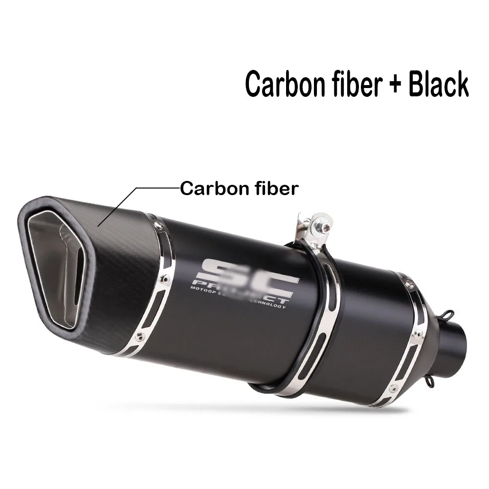 51 مللي متر العالمي الانزلاق على دراجة نارية GP sc العادم ألياف الكربون الهروب الخمار لكاواساكي Z900 FZ6 RC390 S1000XR